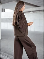 Dámská tepláková souprava v čokoládově hnědé barvě FashionStreet AY1208 Dámská tepláková souprava v čokoládově hnědé barvě FashionStreet AY1208