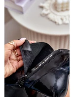 Lakované Boty Na Klíně Zateplené Černé Vinceza 66703