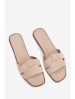 Dámské ploché sandály s řemínky Eko semišové světle béžové Florane