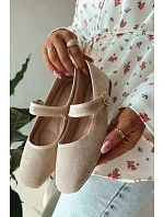 Baleríny s páskem a zlatým sponou světle béžové Kelisa Baleríny s páskem a zlatým sponou světle béžové Kelisa