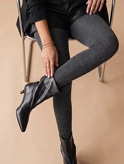 Dámské silné krycí punčocháče z bavlny, antracitové, FashionStreet UY3216