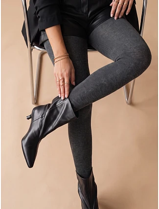 Dámské silné krycí punčocháče z bavlny, antracitové, FashionStreet UY3216