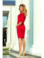 Červené dámské sportovní šaty se zavazováním a kapsami model 7063139