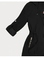 Damska kurtka z wykończeniem w kratkę Goodlookin czarna (KK60411-1#)