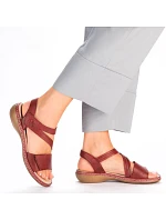 Kožené pohodlné sandály Rieker W RKR685 red