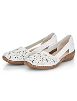 Rieker W RKR442B bílá ažurová kožená polobotka