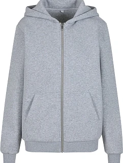 Build your Brand BY 290 Dámská mikina s kapucí z těžké bavlny "Fluffy" 56.0290 heather grey