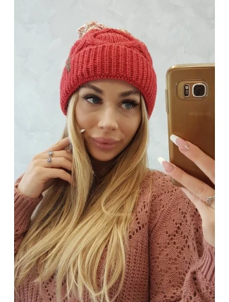 Fleecová čepice Alice K248 malpberry+ecru Fleecová čepice Alice K248 malpberry+ecru