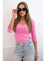 Halenka kulatý výstřih růžová