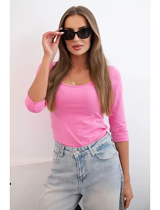 Halenka kulatý výstřih růžová