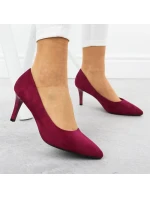 Dámské semišové lodičky na jehlovém podpatku fuchsiové barvy Sergio Leone 1336