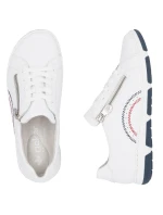 Dámské bílé kožené polobotky na zip Rieker 42424-80