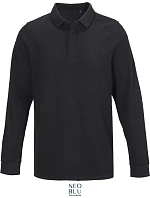 NEOBLU Owen LSL Men Pánské těžké piqué polo s dlouhým rukávem 24.4396 deep black
