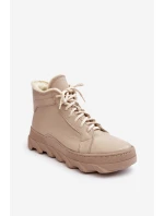 Ocieplané Kožené Boty Dámské Na Platformě Bežové Lemar Jevette Ocieplané Kožené Boty Dámské Na Platformě Bežové Lemar Jevette