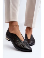 Průsvitné baletky z přírodní kůže Zazoo 2883 Černé