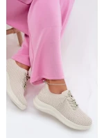 Materiálové Dámské Sportovní Boty Béžové Carmivelle