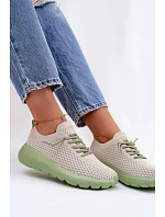 Materiálové Dámské Sportovní Boty Béžové Helinae