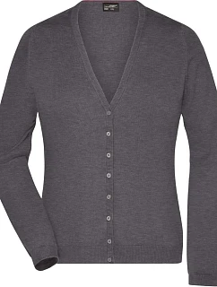 Daiber JN 660 Dámský pletený cardigan s výstřihem do V 02.0660 anthracite melange