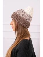 Dámská čepice Samara K346 cappuccino+ecru