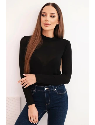 Dámská blůza s rolákem a dlouhým rukávem z kašmíru černá