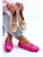 Dámské klasické semišové mokasíny růžové Corinell