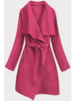 Růžový minimalistický dámský kabát (747ART)