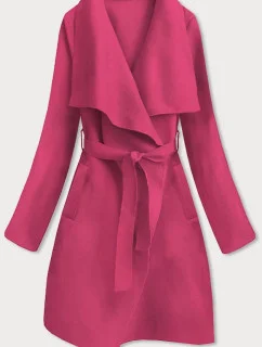 Růžový minimalistický dámský kabát (747ART)