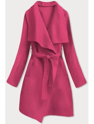 Růžový minimalistický dámský kabát (747ART)