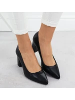 Dámské černé lodičky Sergio Leone s jehlovým podpatkem PB414
