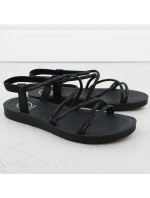 Dámské římské sandály Filippo se zirkony černé DS6884