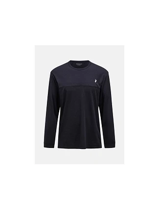 Pánské tričko PEAK PERFORMANCE M Trail Wool Blend LS, černé Pánské tričko PEAK PERFORMANCE M Trail Wool Blend LS, černé