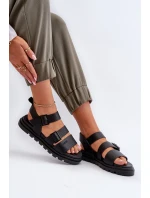 Dámské sandály z ekokože Big Star NN274065 Černé