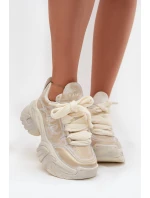 Kožené dámské tenisky GOE SS2N4009 Zlaté