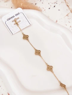 Náramek ze nerezové oceli se zlatými přívěsky