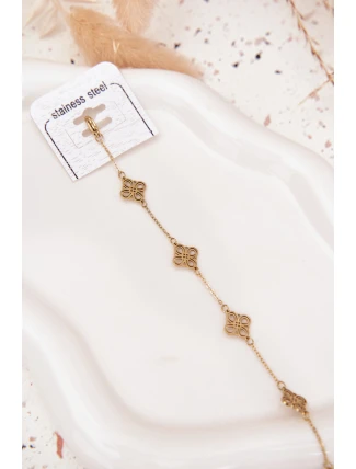 Náramek ze nerezové oceli se zlatými přívěsky Náramek ze nerezové oceli se zlatými přívěsky