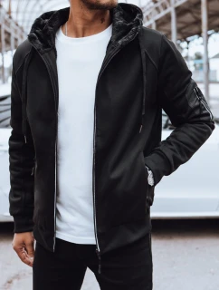 Pánská rozepínací zateplená mikina černá FashionStreet BX5627