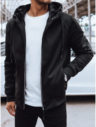 Pánská rozepínací zateplená mikina černá FashionStreet BX5627
