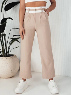 Dámské kalhoty s širokými nohavicemi GINZOM béžové FashionStreet UY1900