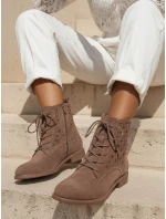 Dámské prolamované šněrovací boty hnědé FashionStreet ZY1347