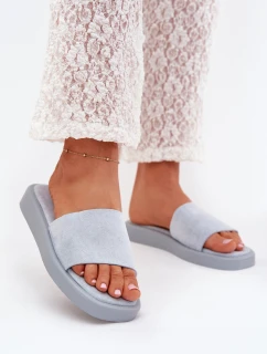 Dámské Sandály Na Platformě Z Eko Semiše Světle Modré Jorina