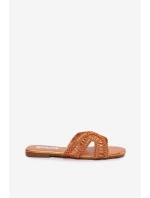 Dámské ploché oranžové pantofle Fariella