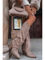 Zateplené dámské kovbojské kozačky Mavine – béžové