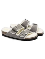 Birkenstock women's/men's insulated flip-flops Arizona Shearling Stone Coin semiš s ovčí vlnou regular wide (1017402) dámské Birkenstock women's/men's insulated flip-flops Arizona Shearling Stone Coin semiš s ovčí vlnou regular wide (1017402) dámské