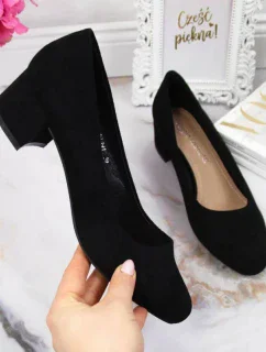 Sergio Leone W SK354C černé semišové lodičky s blokem