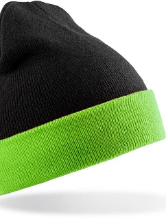 Result Headwear RC 930X Pletená čepice "Black Compass" 28.930X black/lime