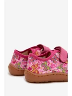 Dětské domácí boty Barefoot Motýli Froddo Canvas G1700440-11 Růžové