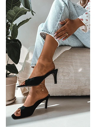 Dámské sandály na tenkém podpatku Černé Revina