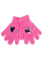 Dívčí pětiprsté rukavice Yoclub s hologramem RED-0068G-AA50-005 Pink