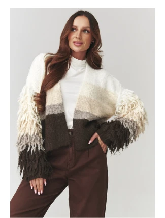 Svetr na zapínání  model 220771 Makadamia