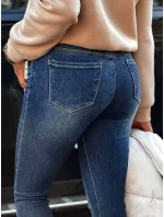 Dámské džínové kalhoty JEANLIFE s páskem v modré barvě FashionStreet UY2195